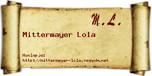 Mittermayer Lola névjegykártya